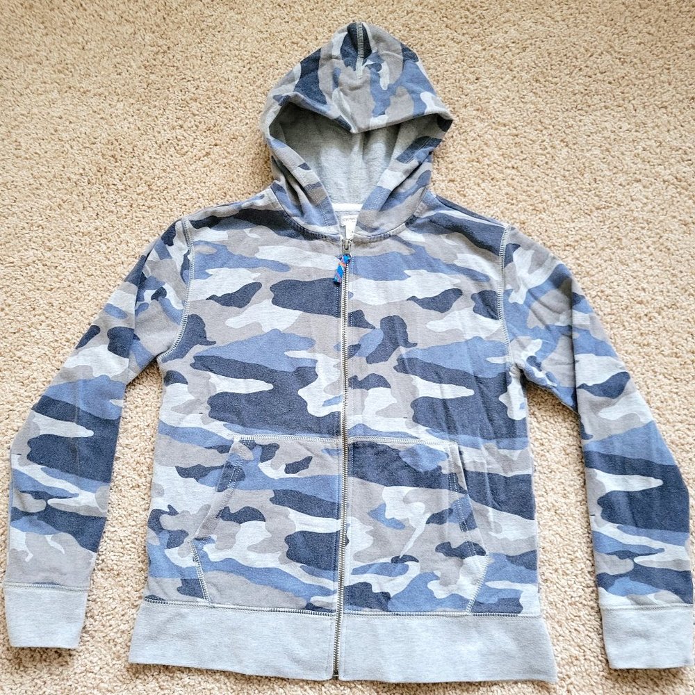 JCREW Camouflage Full Zip Sweatshirt Boys Size 14